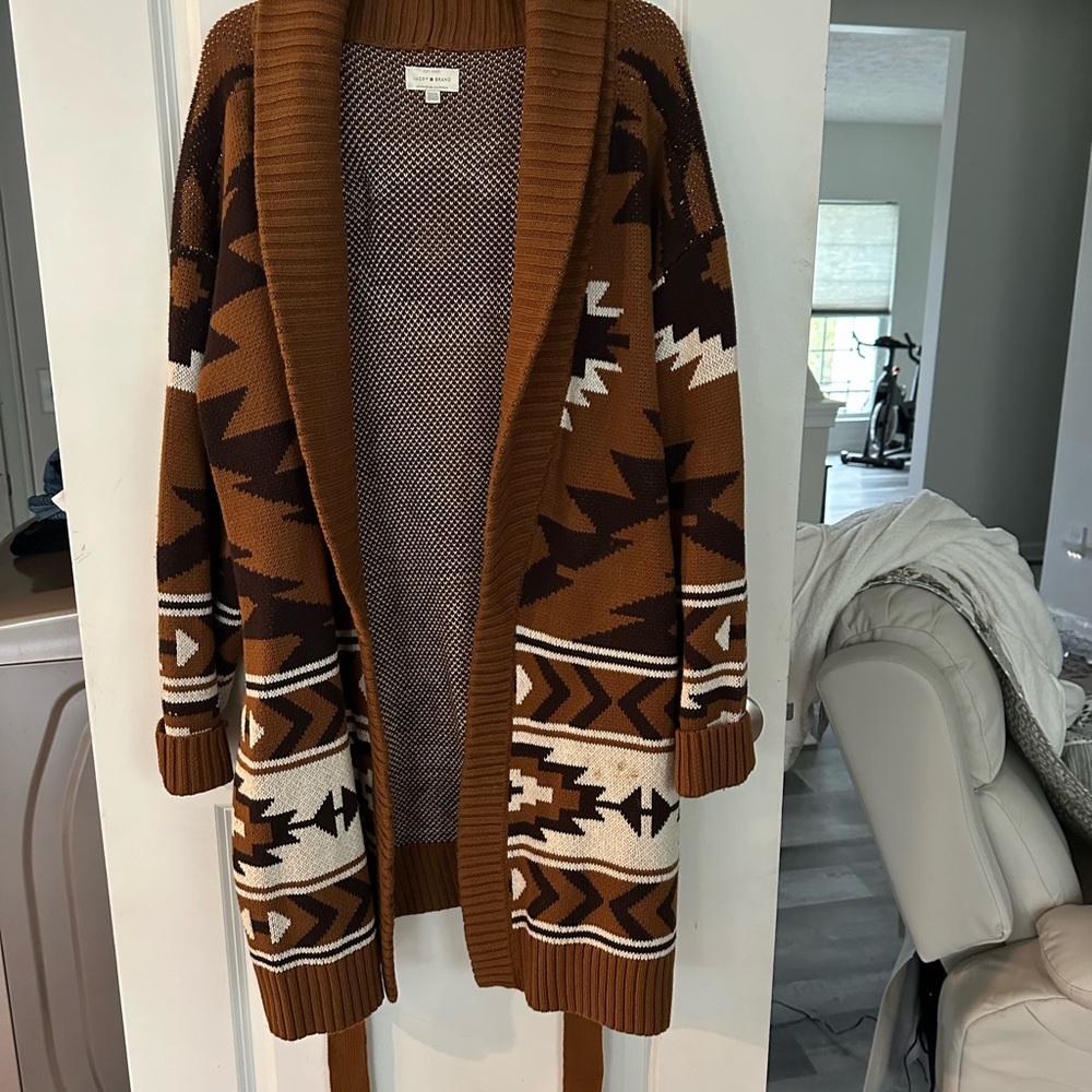Brown and White Aztec Cardigan
